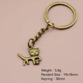 Metal Minimalist Cat Keychain Bag Charm Gift view 2