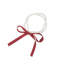 Korean Pink Bow Lace Anklet Sweet Fresh Pearl High Heel Shoe Accessory For Women Bracelet view 5
