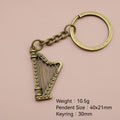 Zinc Alloy Minimalist Harp Keychain Key Ring Gift view 2