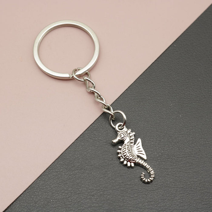 Zinc Alloy Minimalist Seahorse Keychain Bag Charm Gift