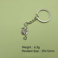 Zinc Alloy Minimalist Seahorse Keychain Bag Charm Gift view 2