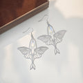 Elegant Hollow Flying Swan Butterfly Alloy With Moonstone Teardrop Crystal Dangle Earrings view 3