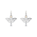 Elegant Hollow Flying Swan Butterfly Alloy With Moonstone Teardrop Crystal Dangle Earrings view 5