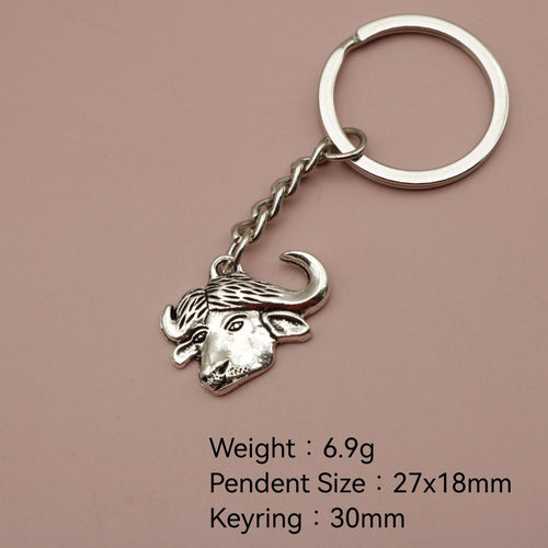 Zinc Alloy Bull Head Keychain Car Key Ring Gift