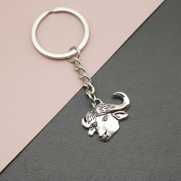 Zinc Alloy Bull Head Keychain Car Key Ring Gift