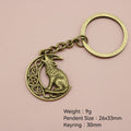 Metal Viking Wolf Keychain Bag Charm view 2