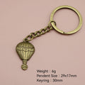 Metal Minimalist Hot Air Balloon Keychain Bag Charm Gift view 2
