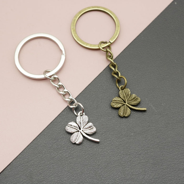 Zinc Alloy Four Leaf Clover Keychain For Lucky Gift