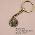 Zinc Alloy Double Sided Bee Keychain For Bag Charm view 2