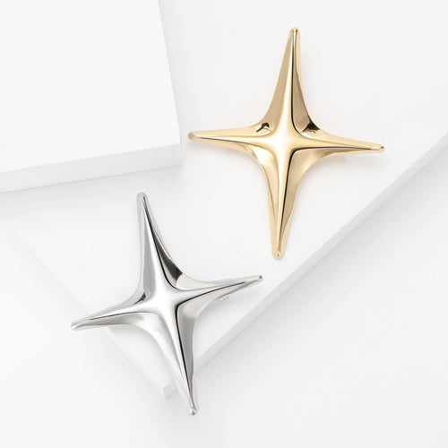 Alloy Vintage Four Point Star Brooch For Women's Apparel Decoration