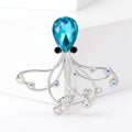 Cute Alloy Rhinestone Octopus Brooch For Women's Ocean Animal Accessories view 2