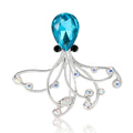 Cute Alloy Rhinestone Octopus Brooch For Women's Ocean Animal Accessories view 5