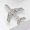 Alloy Rhinestone Small Airplane Brooch For Women's Fashion Apparel view 3