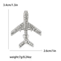 Alloy Rhinestone Small Airplane Brooch For Women's Fashion Apparel view 6