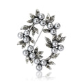 Alloy Pearl Wild Berry Wreath Brooch For Women's Clothing Decoration view 5