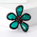 Alloy Crystal Flower Brooch Pin For Womens Clothing Decoration view 2