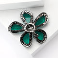 Alloy Crystal Flower Brooch Pin For Womens Clothing Decoration view 3