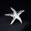 Silver Tone Starfish Crystal Metal Brooch Pin for Jackets and Lapels view 5