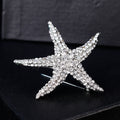 Silver Tone Starfish Crystal Metal Brooch Pin for Jackets and Lapels view 4