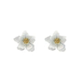 Sweet Fresh Spring Enamel Flower Studs With Rhinestone Centers Layered Petal Women Fashion Earrings view 5