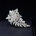 Silver Tone Flower Crystal Metal Brooch Pin 0 x 7 cm view 5
