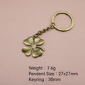 Metal Lucky Four Leaf Clover Keychain Bag Charm Gift view 2