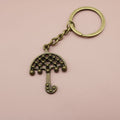 Metal Umbrella Keychain Bag Charm – Antique Copper view 6