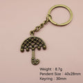 Metal Umbrella Keychain Bag Charm – Antique Copper view 2