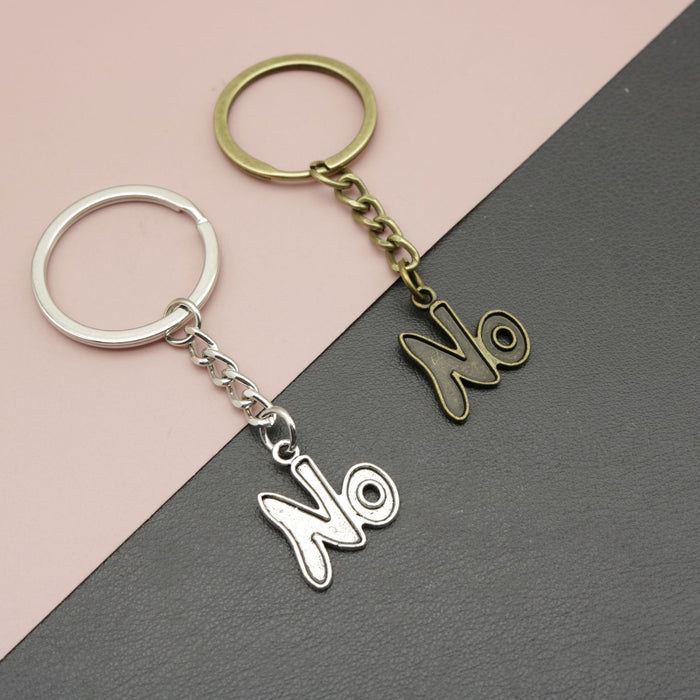 Metal Letter No Keychain Bag Charm Key Ring Gift