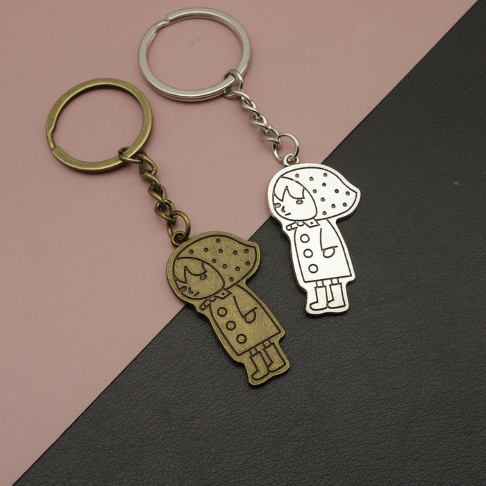 Metal Little Girl Keychain For Bag Charm Gift