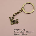 Metal YES Letter Keychain Gift Key Ring view 2
