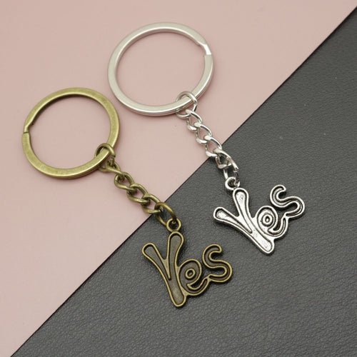Metal YES Letter Keychain Gift Key Ring