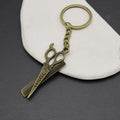 Zinc Alloy Scissors Comb Keychain Hair Stylist Gift Key Ring view 3