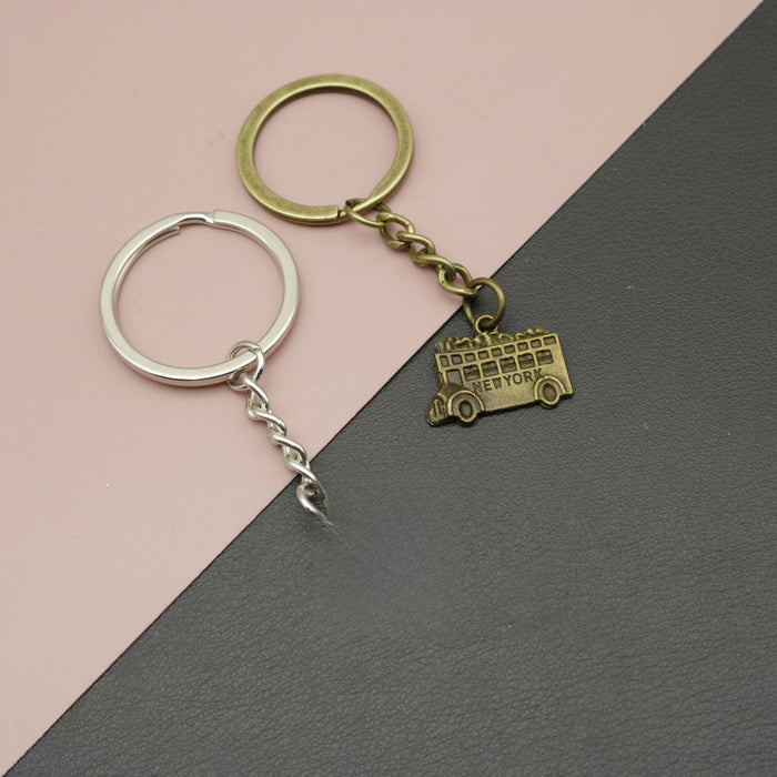 Zinc Alloy Simple Bus Keychain For Bag Charm Gift
