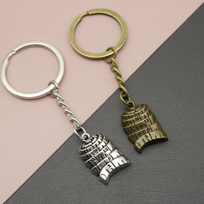Metal Tape Measure Keychain Bag Charm