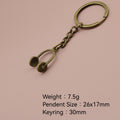 Metal Minimalist Headphones Keychain For Music Gift view 2