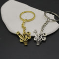 Metal Vintage Flower Pot Dragonfly Keychain Bag Charm Gift view 4