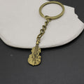 Zinc Alloy Simple Guitar Keychain Bag Charm Gift view 3