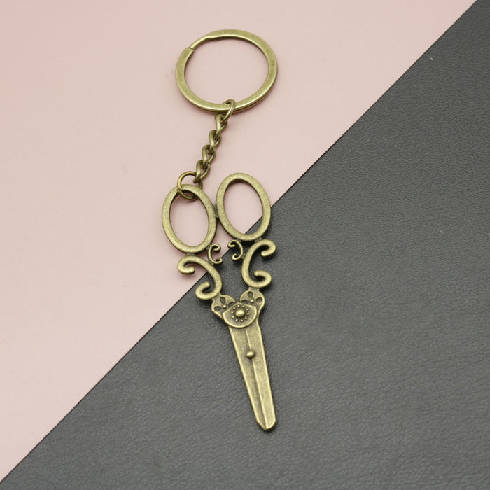 Zinc Alloy Scissors Keychain Tool Shape Key Ring Gift