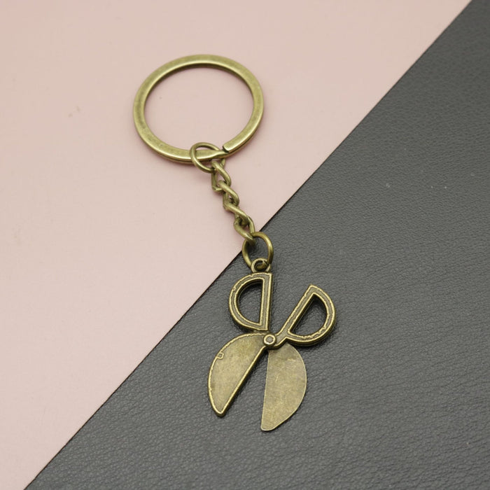 Zinc Alloy Scissors Shape Keychain Creative Key Ring Gift