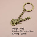 Metal Guitar Keychain Bag Charm view 2