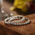 Sparkling Round Hoop Earrings With Row Rhinestones, Statement Large Circle American Style Hoops view 2