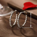 Sparkling Round Hoop Earrings With Row Rhinestones, Statement Large Circle American Style Hoops view 5