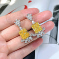 Vintage European Yellow Drop Earrings For Women Luxury Pear Blossom Geometric Fashion Jewelry view 3