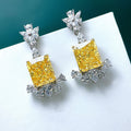 Vintage European Yellow Drop Earrings For Women Luxury Pear Blossom Geometric Fashion Jewelry view 2
