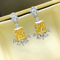 Vintage European Yellow Drop Earrings For Women Luxury Pear Blossom Geometric Fashion Jewelry view 1
