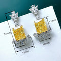 Vintage European Yellow Drop Earrings For Women Luxury Pear Blossom Geometric Fashion Jewelry view 5