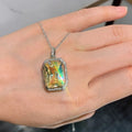 French Royal Jewelry Set With Geometric Quadrilateral Earrings Ring And Necklace Elegant Suite view 4