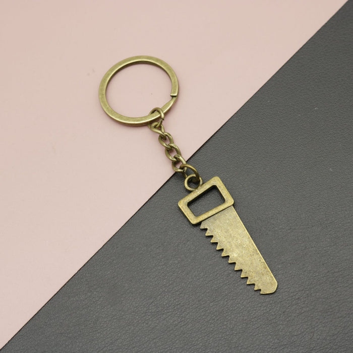 Zinc Alloy Wide Saw Shape Keychain Tool Key Ring Gift