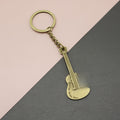 Metal Simple Guitar Keychain For Bag Charm Gift view 1